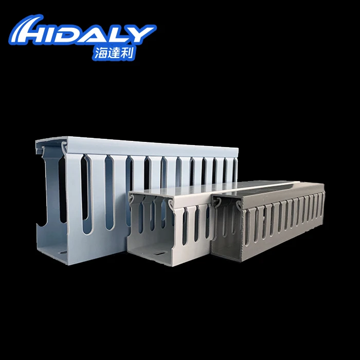 CE Fireproof Electrical Wire Casing White Gray Blue colored PVC Wiring Duct for Wire Installation