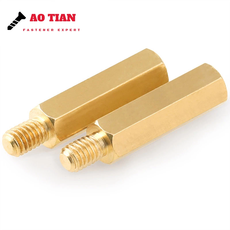 M3 Brass Threaded Hex Double Pass Spacer Copper Column Support Nut For PCB Board