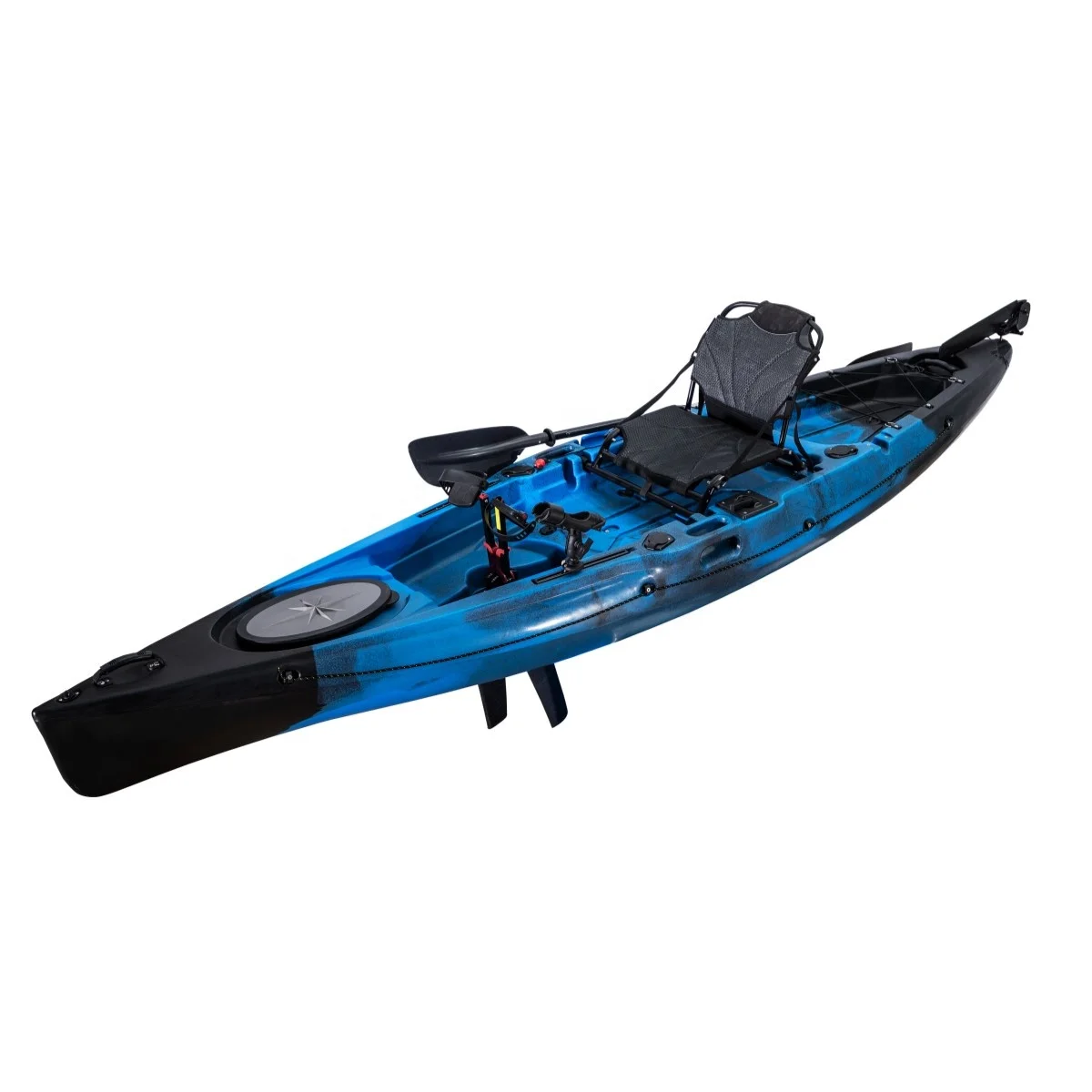 12ft pedal kayak with fin flap pedal sale for cheap made in china 1 person pedal kayak