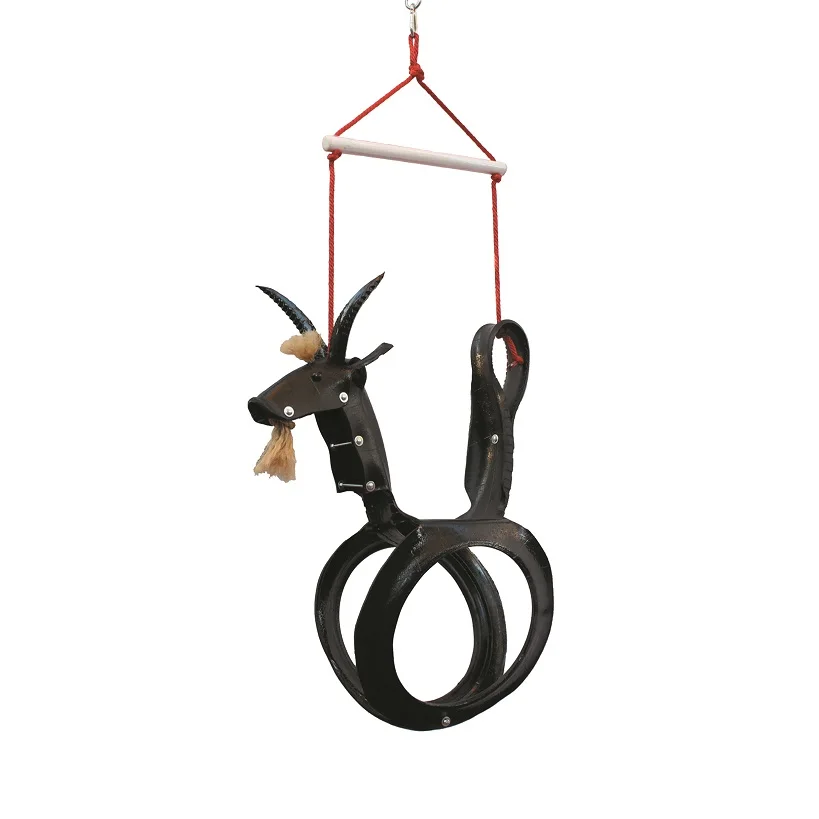 
black Goat Recycled Tire kids Swing for Kids 3 to 10 years old 