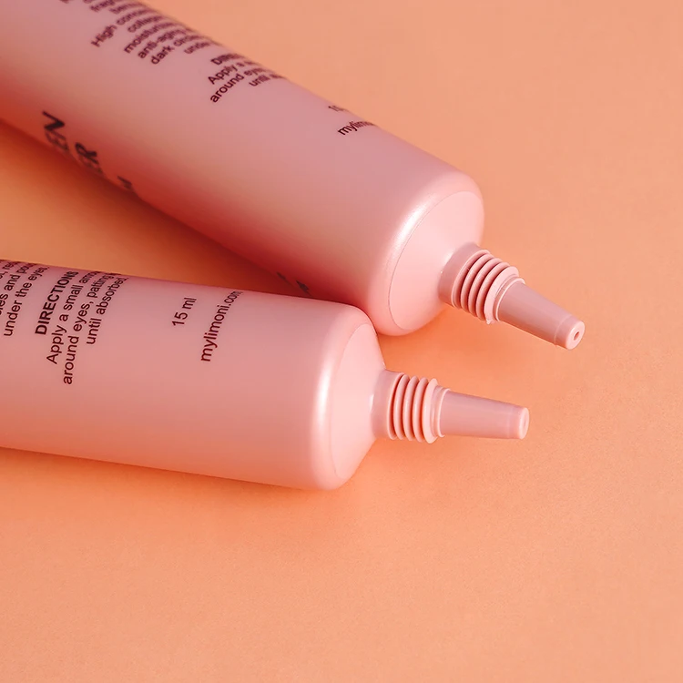 15ml Eco Friendly Cosmetic Tubes Long Nozzle Round PE Plastic Tube Eye Cream Cosmetic Packaging Tube