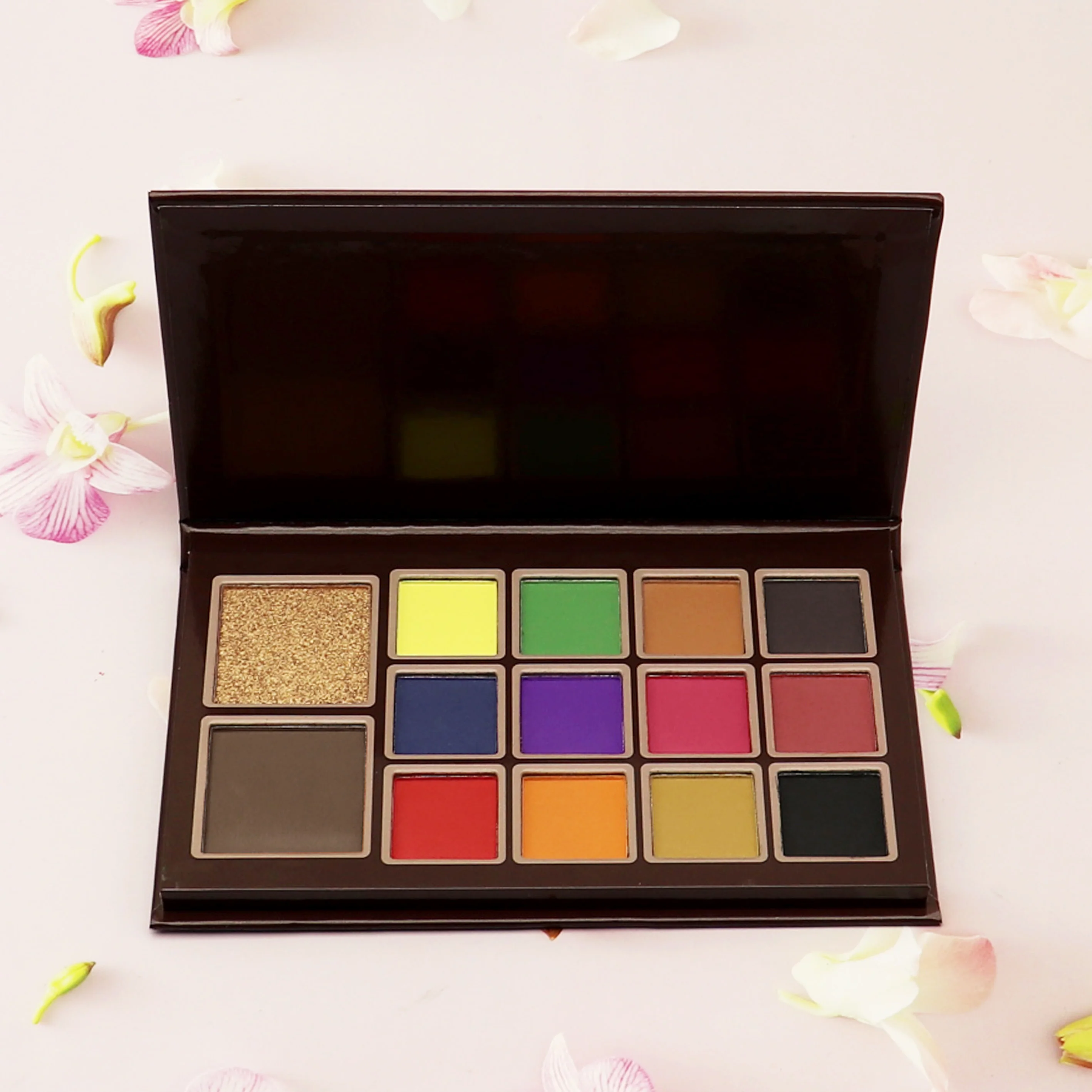 12-Color Highlighter Contour Eye Shadow Palette Waterproof Glitter Shimmer Finish Matte Powder with Private Label