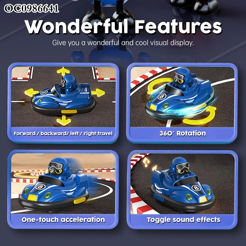 2in1 2.4G Interesting Racing Remote Control Rc Bumper Cars Toy for Kids