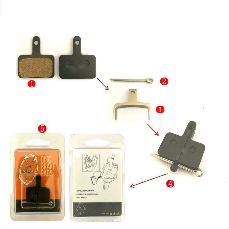Electric Mountain Bike Brake Pad Disc Brake Bicycle Brake Linings BB5 M466 High-Grade Resin Sheet
