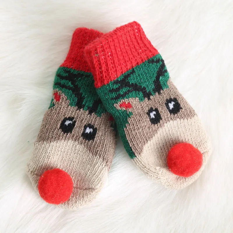 4pcs/set Dog Cat Cocks Christmas New Year Pet Socks Non-slip Cute Santa Socks for Small and Medium Size Pets Cats Dogs