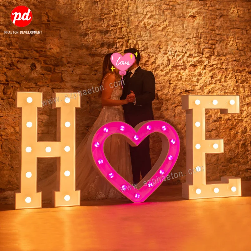 Light up wedding metal arch for wedding hall decoration