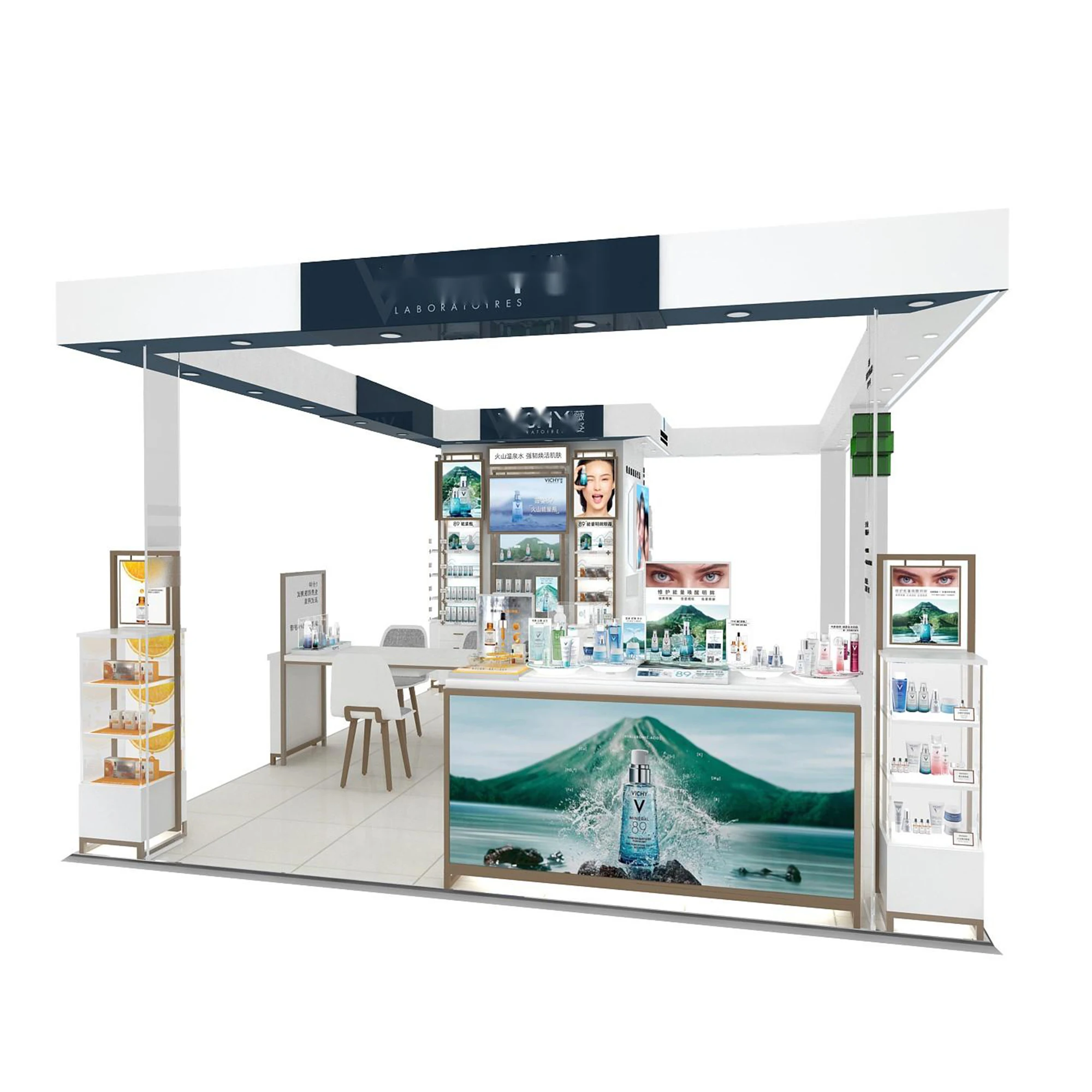 Customized creative design make up display furniture store display
