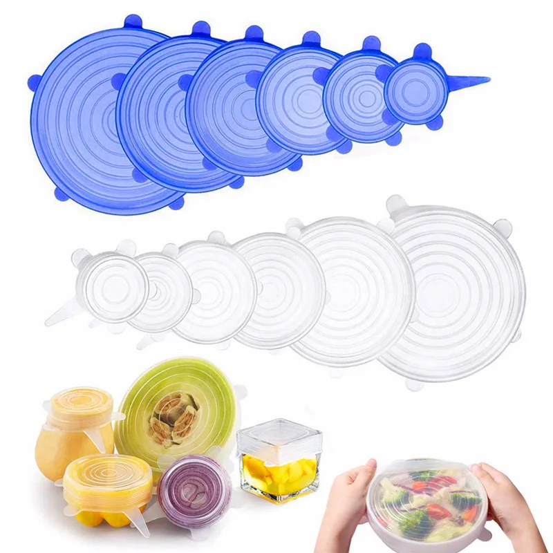Amazon Hot Sale Non Stick Stretch Silicone Lid Cup Bowl Silicone Cover Pan