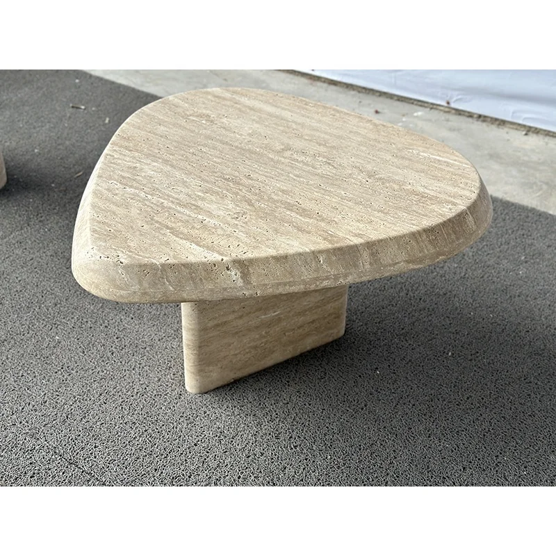 Marble Beige Coffee Table Living Room Furniture Marble Top Coffee Travertine Coffee Table Bench Handcrafted in Travertine