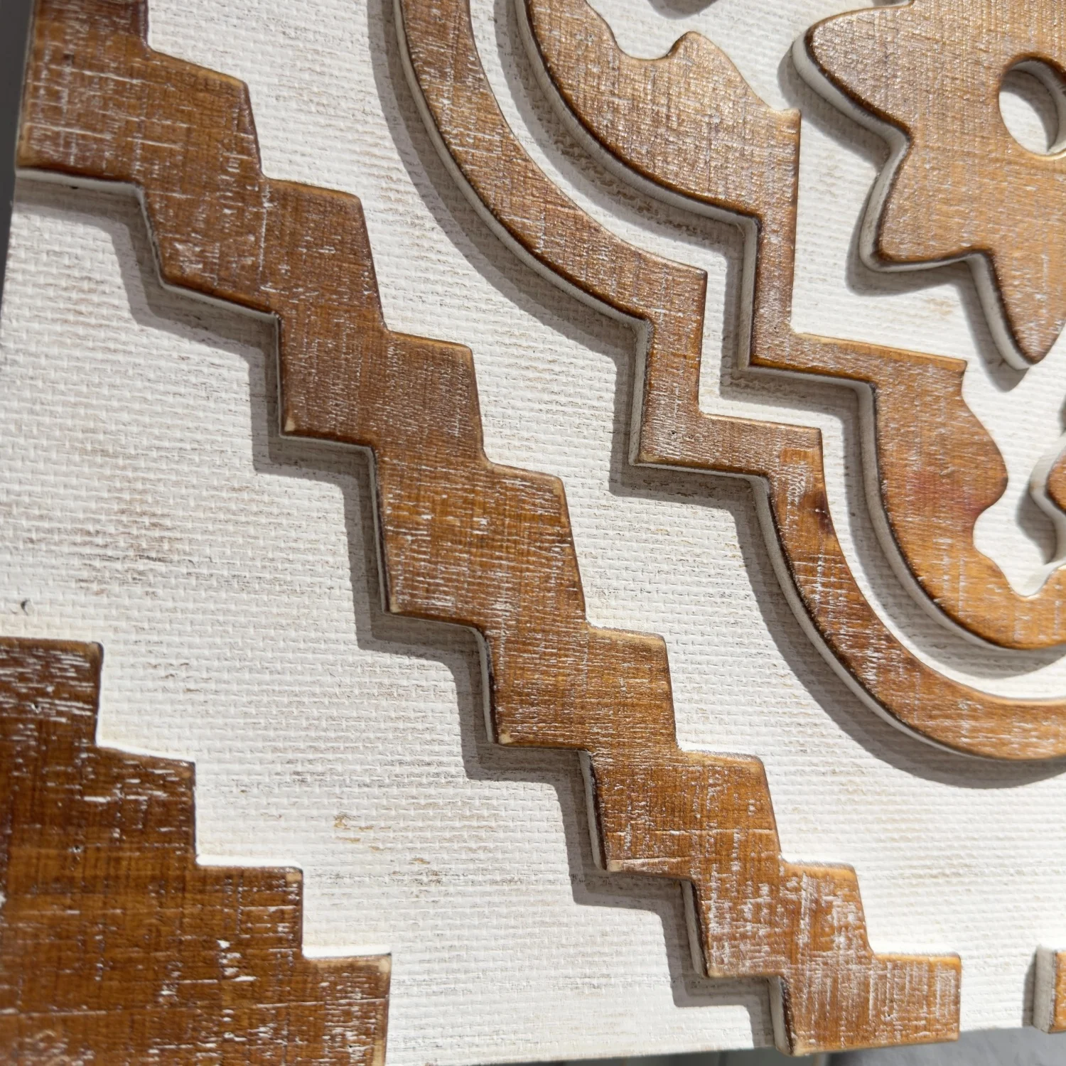 Square White Wall Hanging Brown Pattern Wall Decoration Items Home Bedroom Living Room Wall Art Decoration