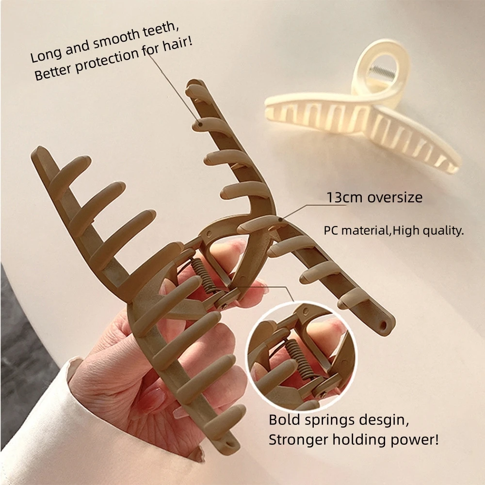 CLARMER New Fashion Women Hair Accessories High Quality PC Plastic Material Milk coffee Matte Surface Hair Claws for Women