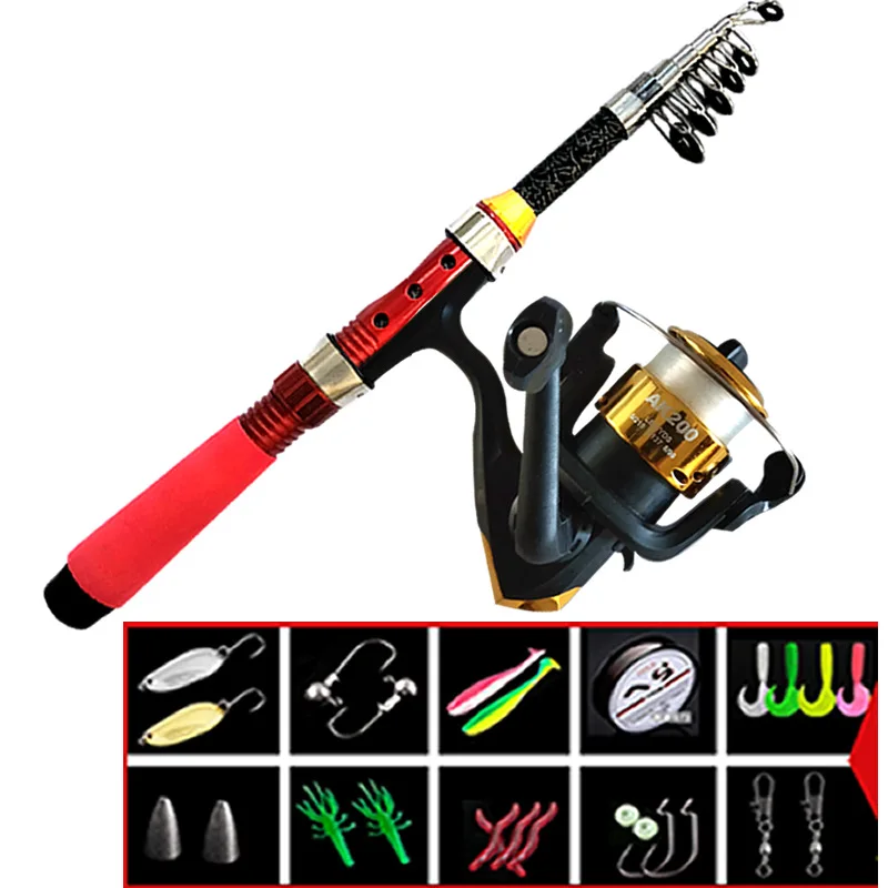 Wholesale High Quality Carbon Fiber Telescopic Lure Fishing Rods Slow Fast Combo Rod Reel Set Ocean Boat Fishing Saltwater