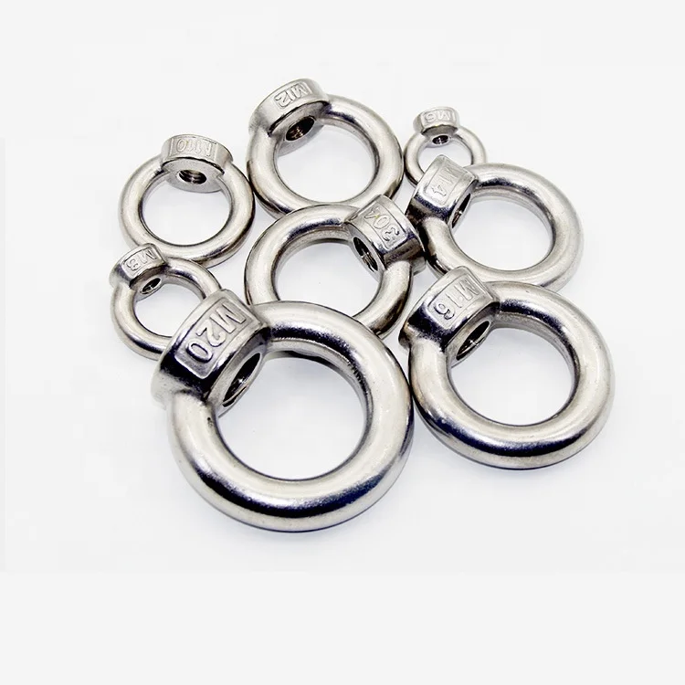 Eye Nut M3 Female Thread Marine Lifting Eyenut Ring Nut Loop Hole 304 Stainless Steel Round Shape for Rope Fitting
