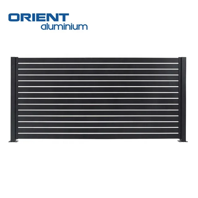 Decorative cheap laser cut wall farm horse garden privacy wood slat fence 1.2m high movable aluminium temporary fencing panels