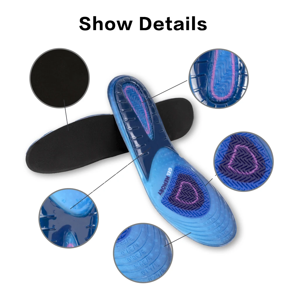 Factory New Magnetic Therapy Foot Massage Shoes Orthotic Gel Liquid Insoles
