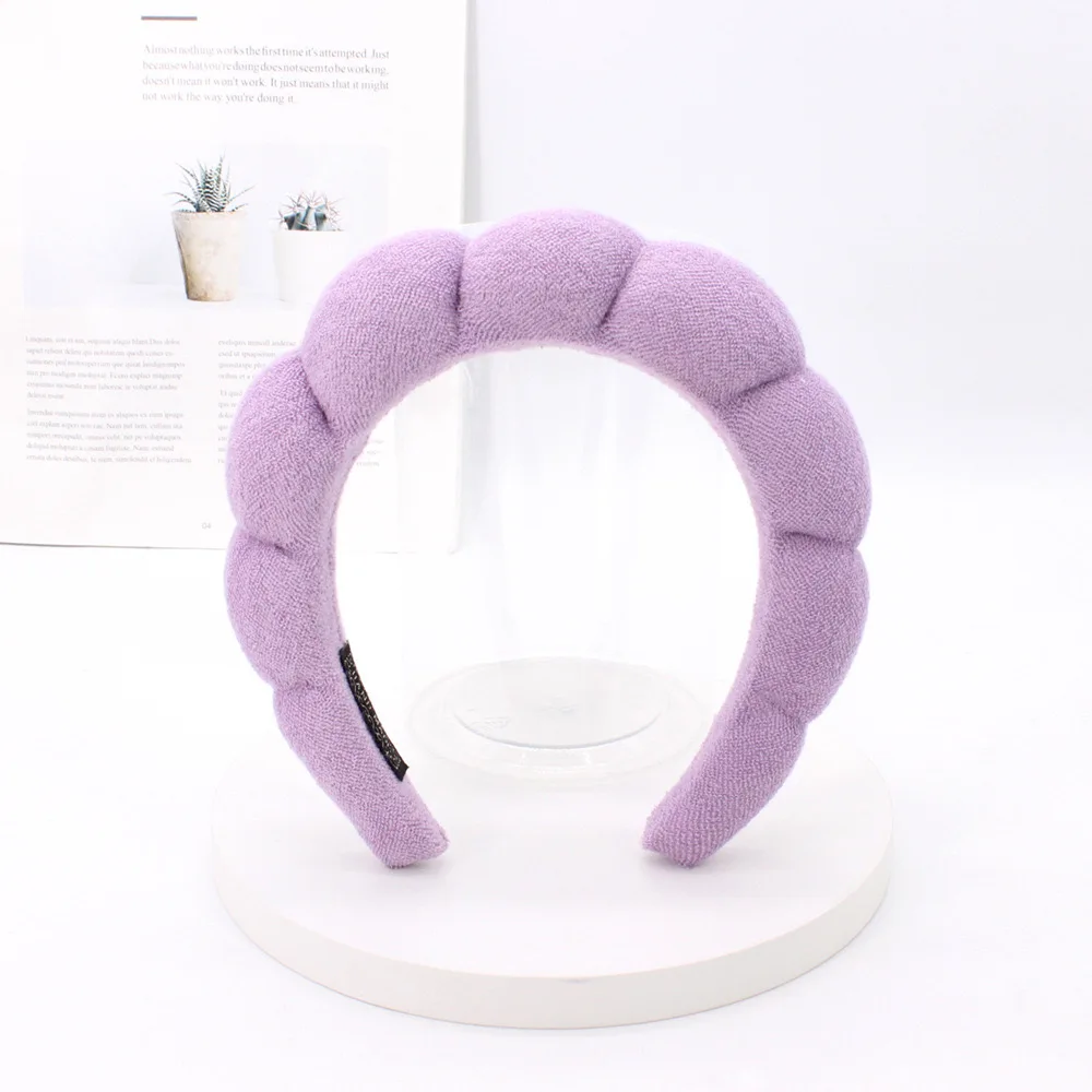 Wholesale Fashion Sponge Twisted Hair Hoop Solid Color Hair Accessories For Women Simple Make up Spa Hair Bands Accessories