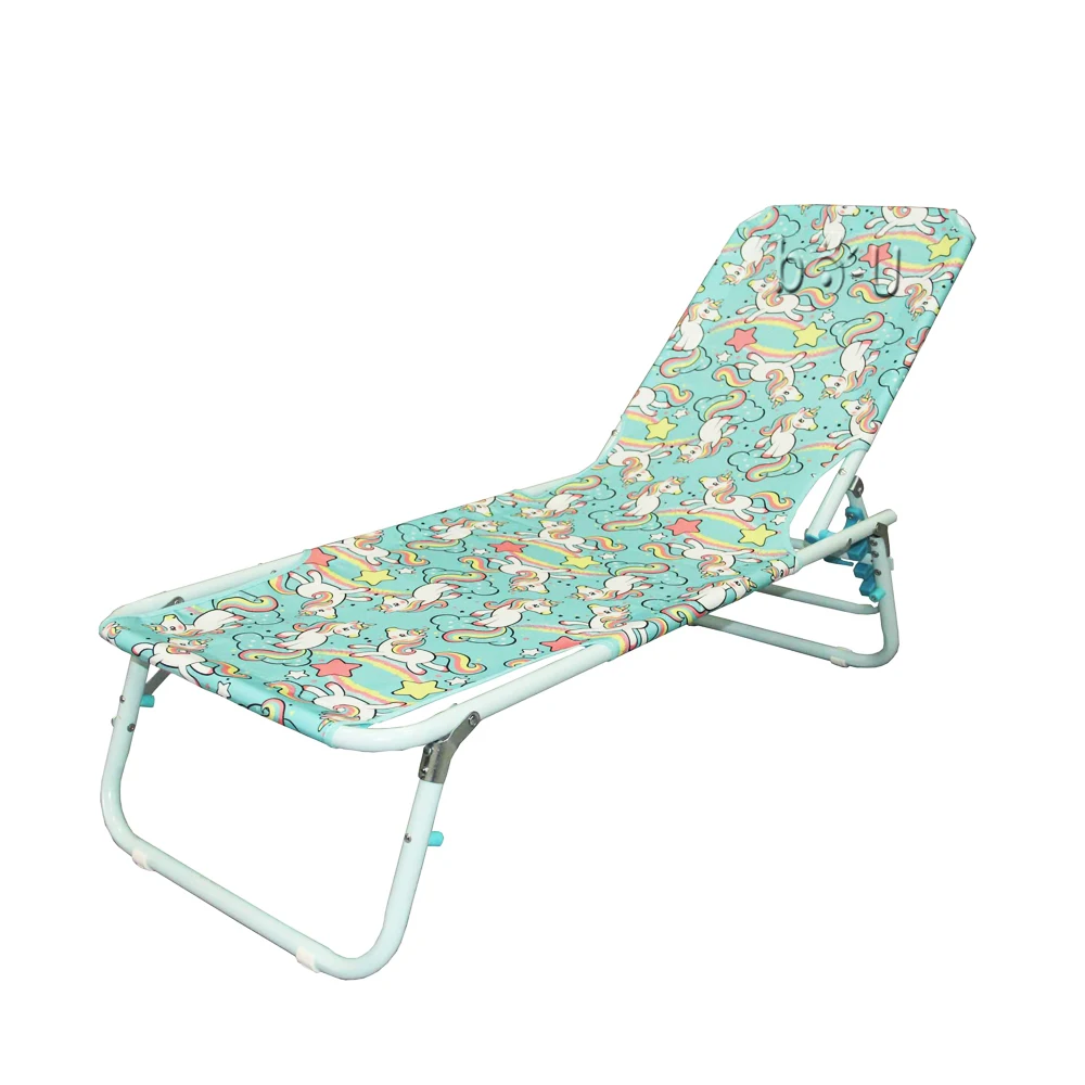 2024 Children Furniture Colorful Folding Sun Camping Beach Lounge for Kids