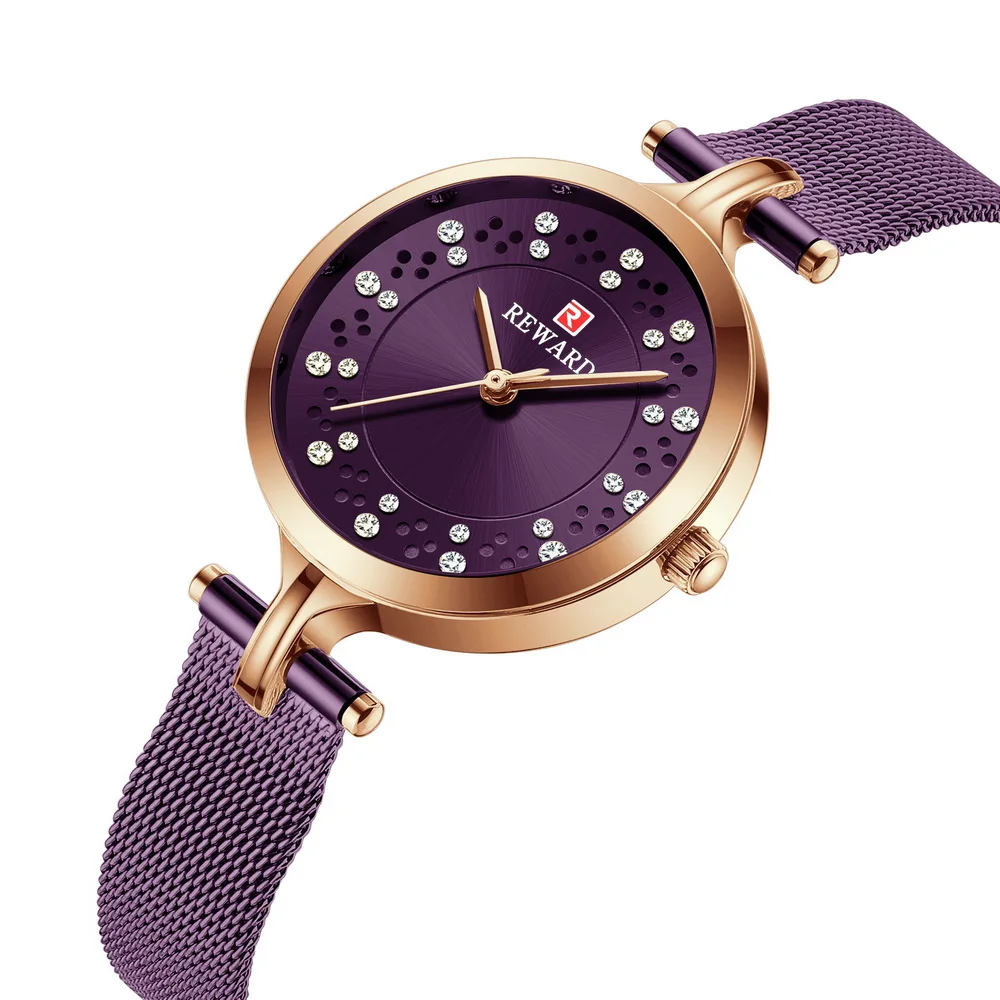 Горячая награда женские наручные часы Модные Роскошные Кварцевые часы водонепроницаемые часы с ремешком из нержавеющей стали для дам и девушек часы наручные часы для женщин