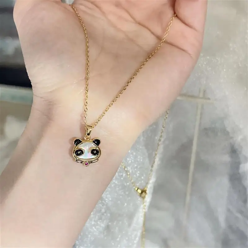 Детская Золотая Панда медведь подвеска Чокер-прочная стальная цепь идеальный подарок выбор ожерелье