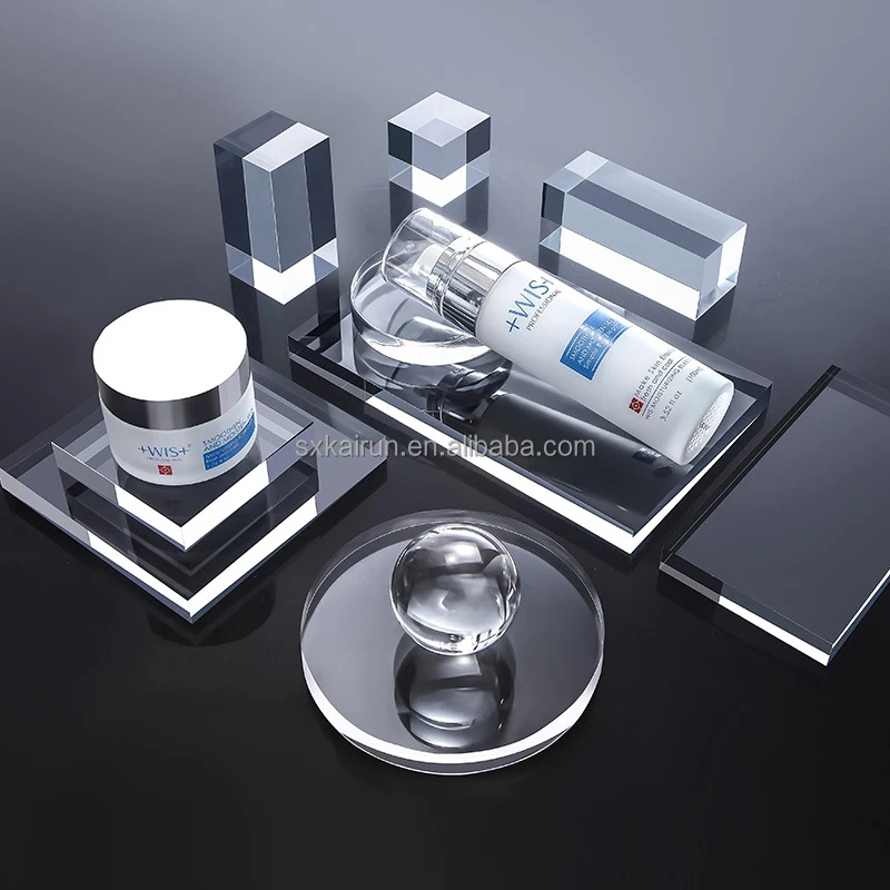 Transparent acrylic geometric photo props cube cuboid cylindrical glass ball photography Background props For  Jewelry Cosmetics