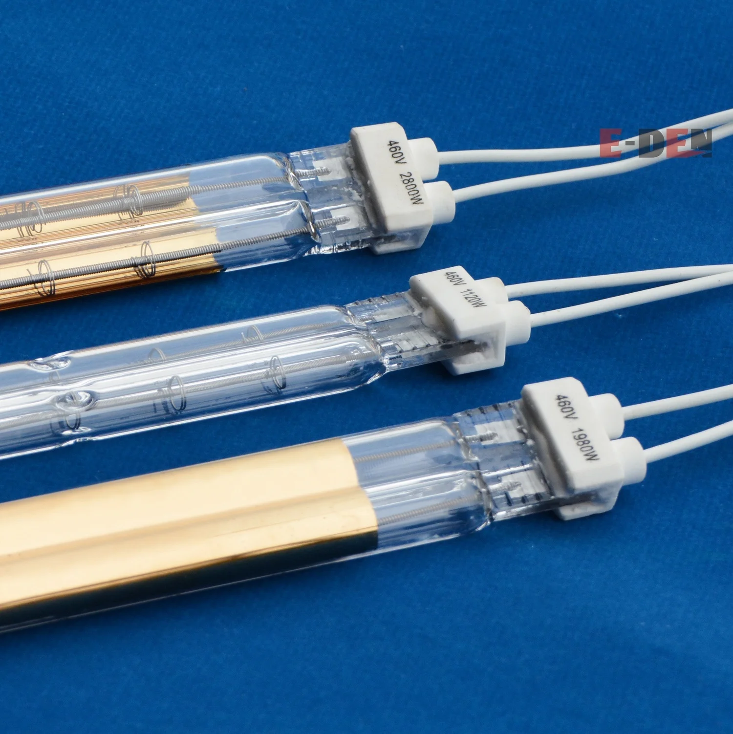 Gold Reflector Twin Tube IR Emitter Lamp High Efficiency Infrared Heating Emitter Lamp