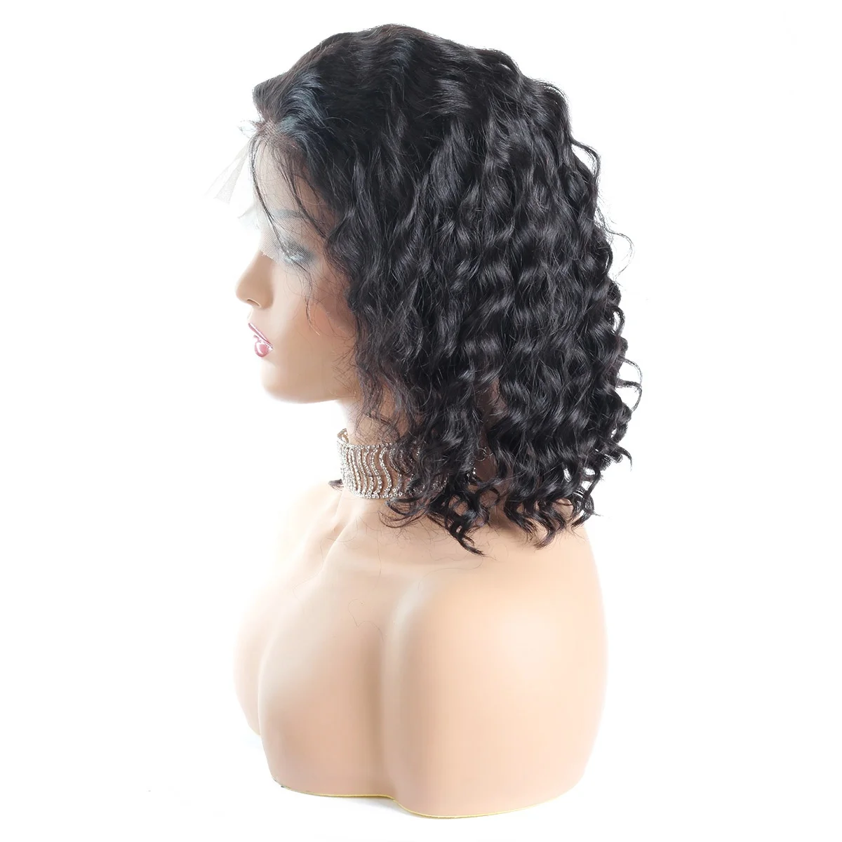 AMLHAIR Wholesale 150% Density Brazilian Hair 13x4 Black Deep Wave Silk Base Lace Frontal Closure Soft Human Hair Feel