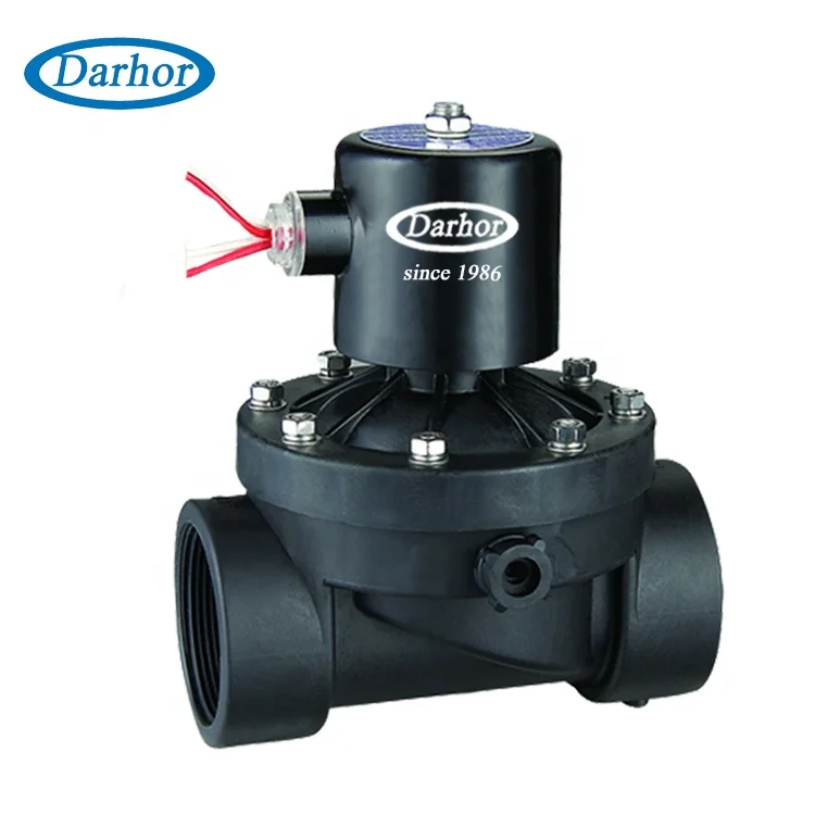 Нормально Закрытая Магнитная диафрагма DN25, 220 В, 1 дюйм, пластиковый водяной электромагнитный клапан 12 В, 24 В