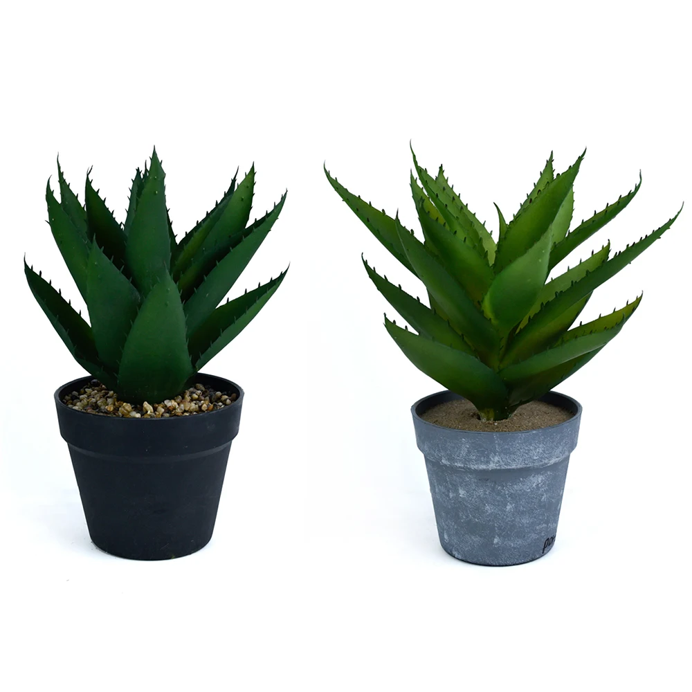 Real Touch Aloe Vera Artificial Plant Decorative Artificial Succulent In Plastic Pot