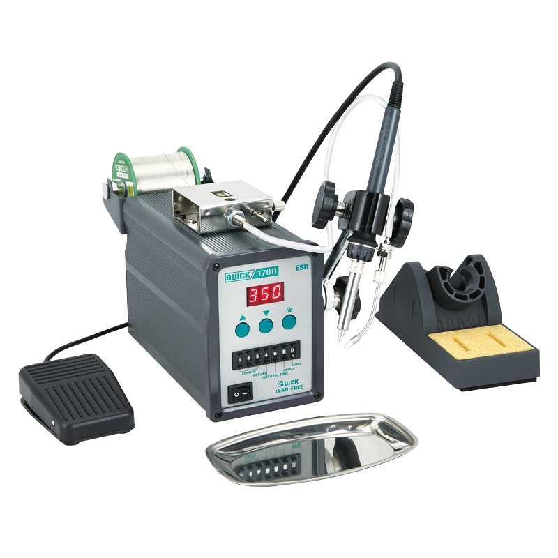 Quick auto soldering wire feeder 90w 376D wire feeder soldering station for pedal/manual control