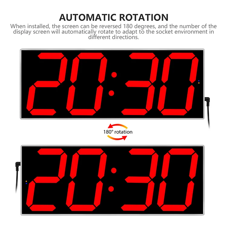 Giant Digital Wall Clock Support Customized NTP Server Address