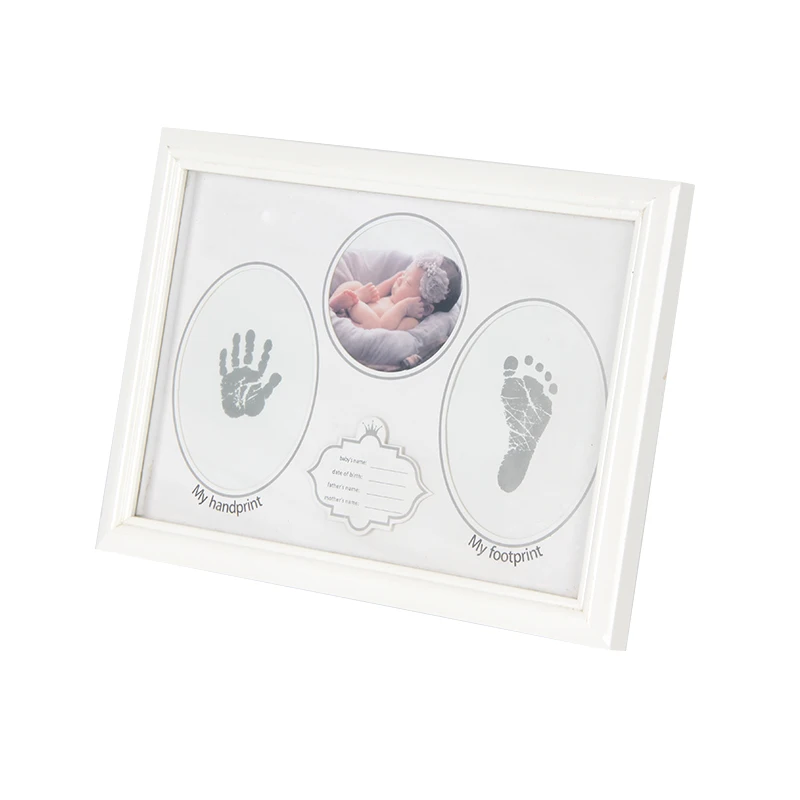 Baby growth commemorative photo frame hand and footprint record cute cartoon table hanging wall gift photo frame