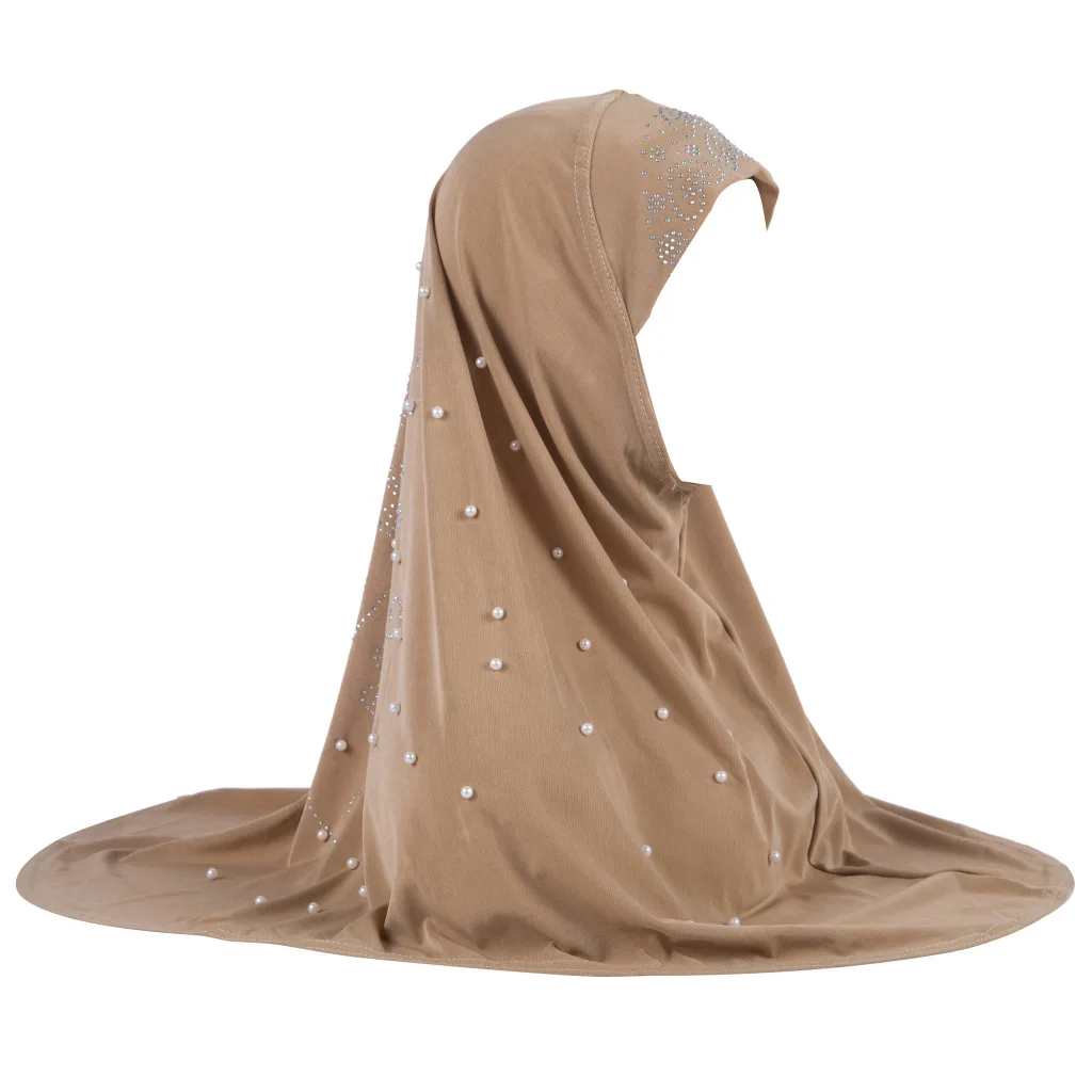 Fashion pearl printed headscarf jersey scarf for women plain malaysia scarf custom scarf logo