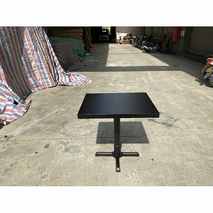 Foshan furniture white metal base HPL top round bistro dining table DT418