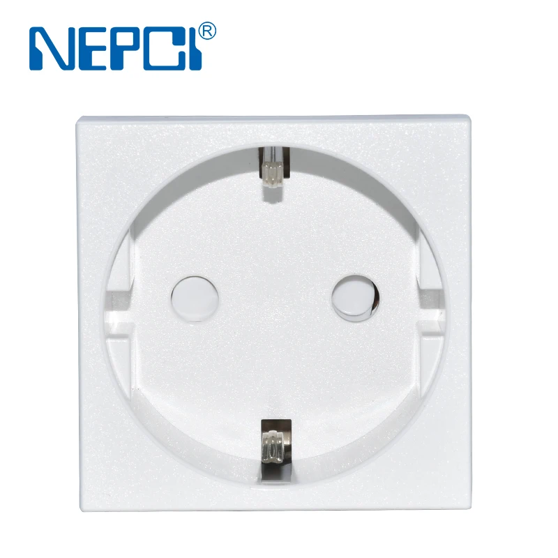 NEPCI IEC certified schuko socket, German socket  45*45mm XJY-QB-57