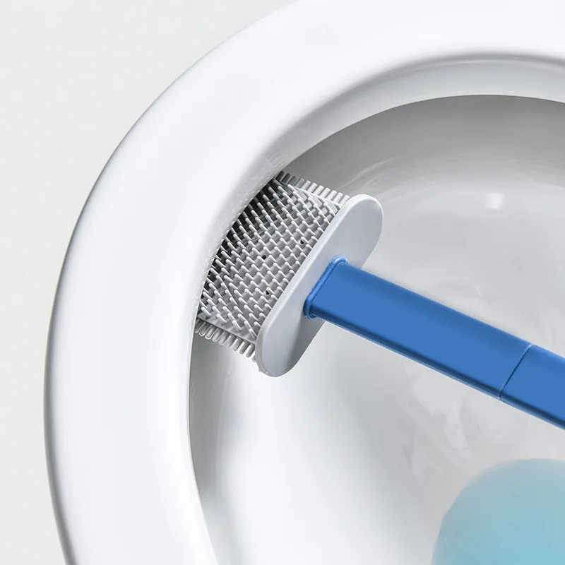 New Soft Bathroom Clean Home Tool Toilet Brush Durable Tpr Cleaning Silicone Toilet Brush With Holder