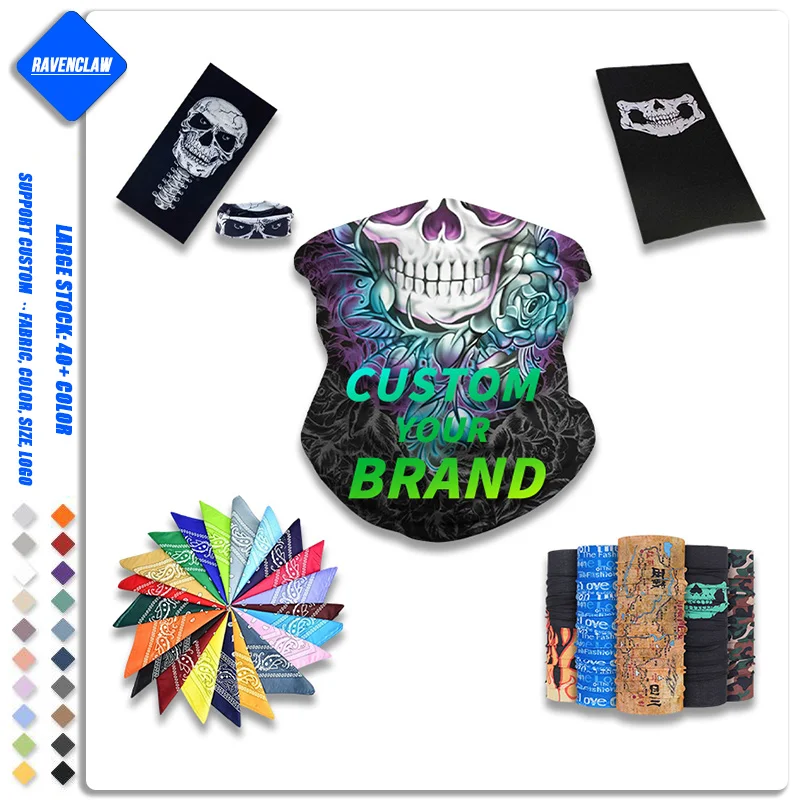 Wholesale Custom Logo Cycling Multifunctional Headwear Seamless Tube Scarf Neck Gaiter Buffs Bandana