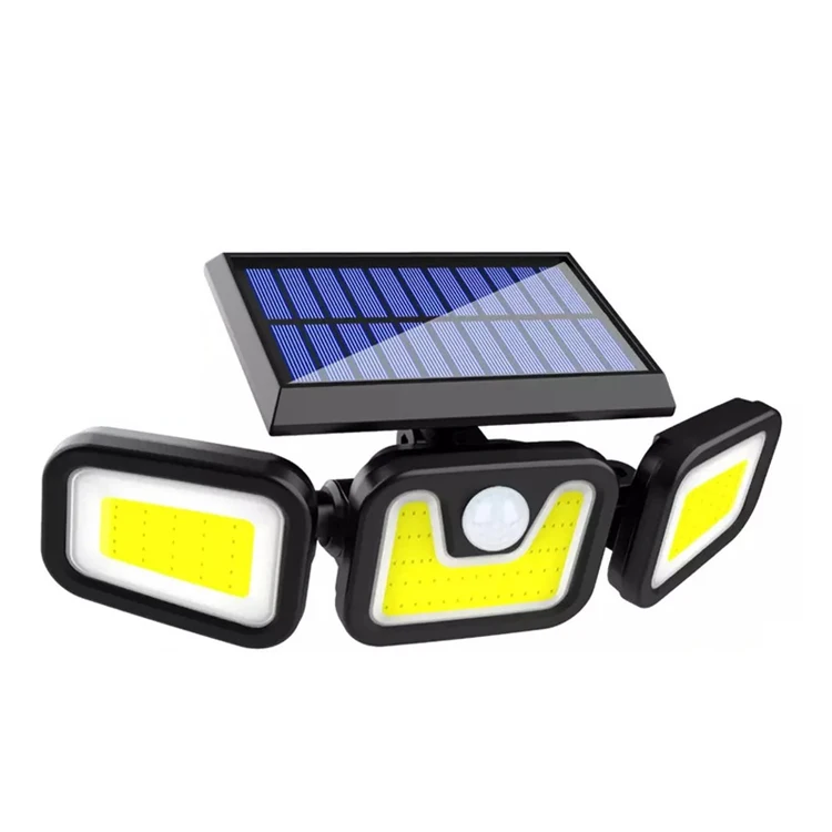 3-Head Charging Daytime Solar Garden Lights Highlight Solar Led Light Large Screen Polysilicon Board Remote Control DT-L2017S
