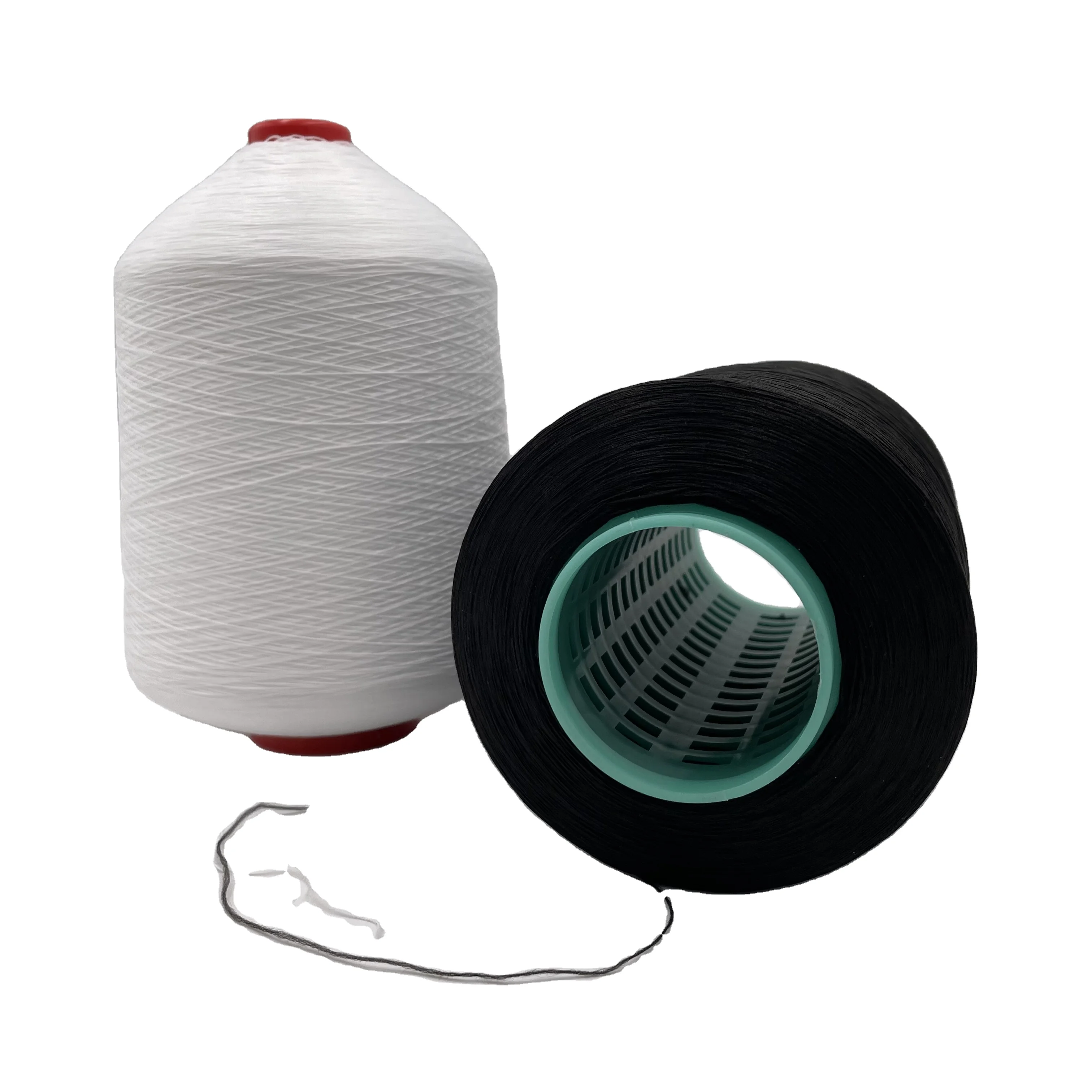 100% Filament Polyester Textured Yarn raw white dope dyed Overlock Sewing Thread