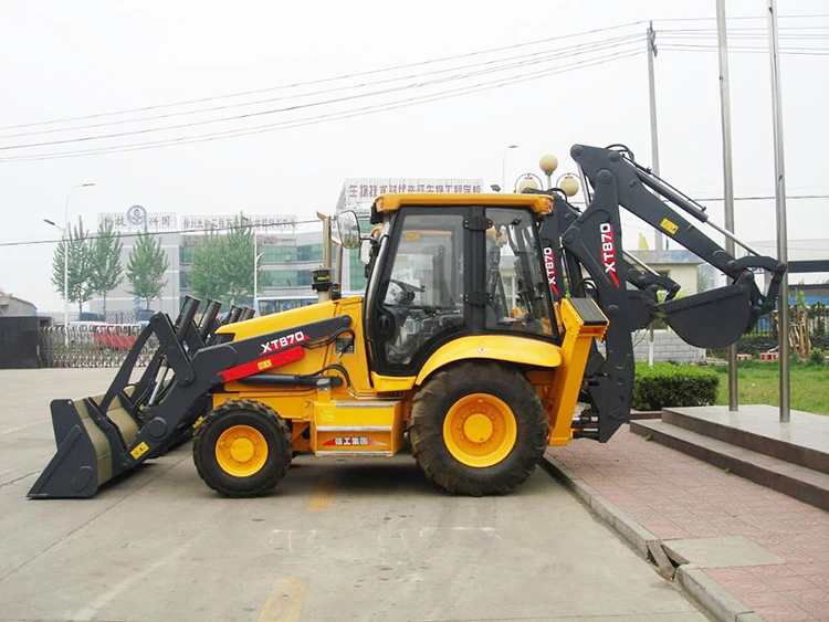 XCMG Официальный 4x4 погрузчик с обратной лопатой XT870 китайский 2 5 тонный мини-экскаватор 1m3 ведро