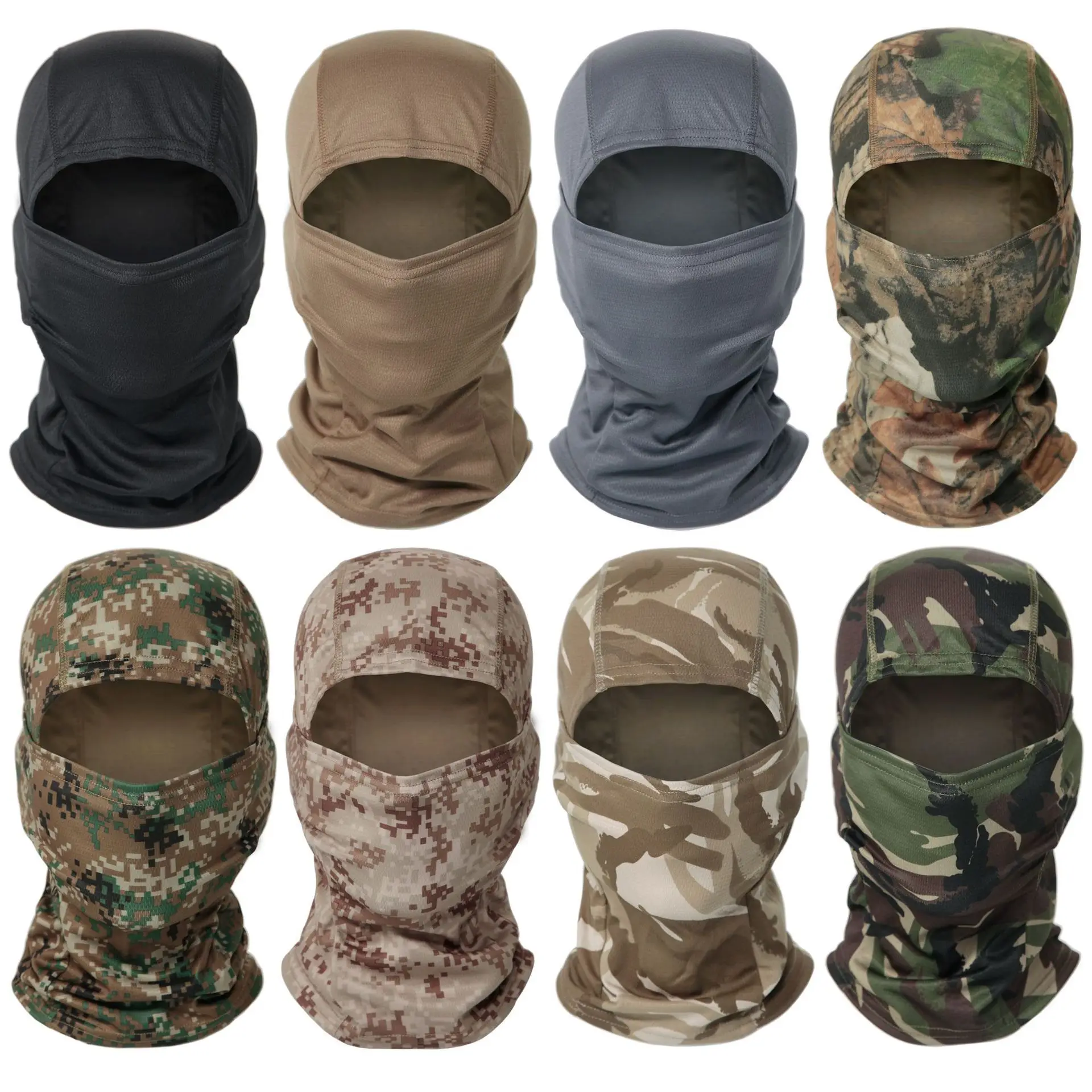Windproof Tactical Camo Headgear Riding Full Face Balaclava Ski Gaiter Mask for Skiing Snowboard Fishing