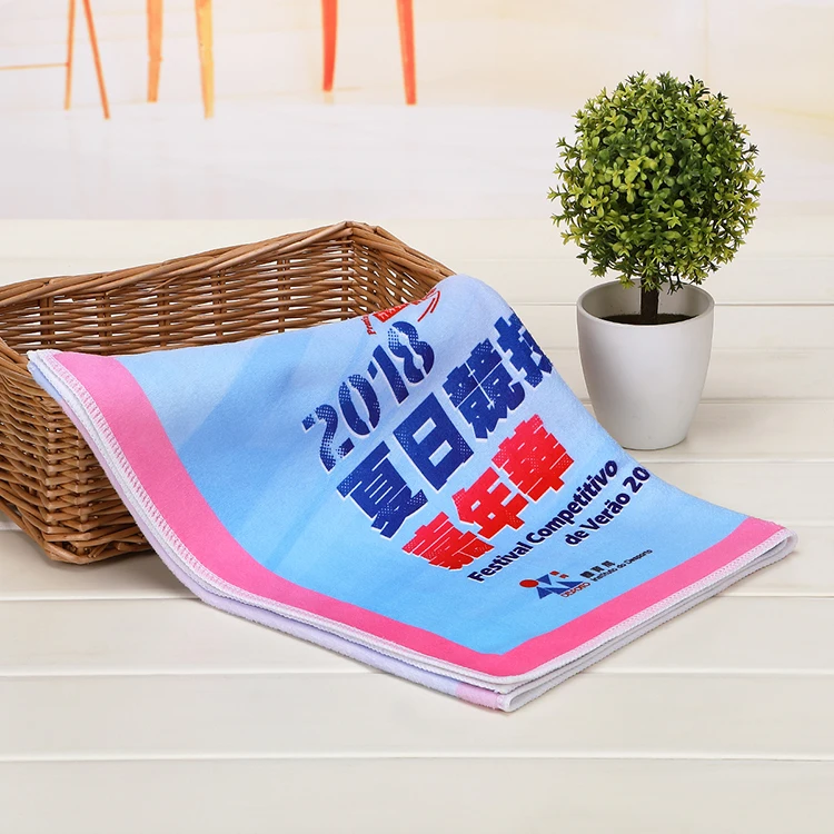 Hot selling suede microfiber custom printed custom slogan towel