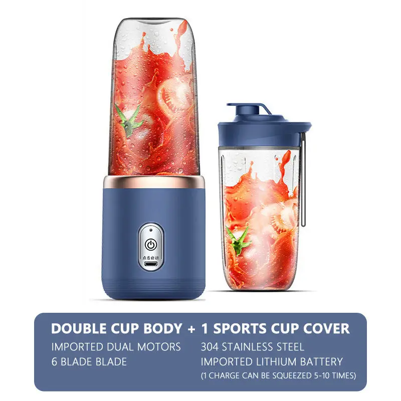 2024 New Bottle Blender Best-selling 6 Fresh Juicer Blender with Lid Mini Electric Juice Cup portable blender juicer