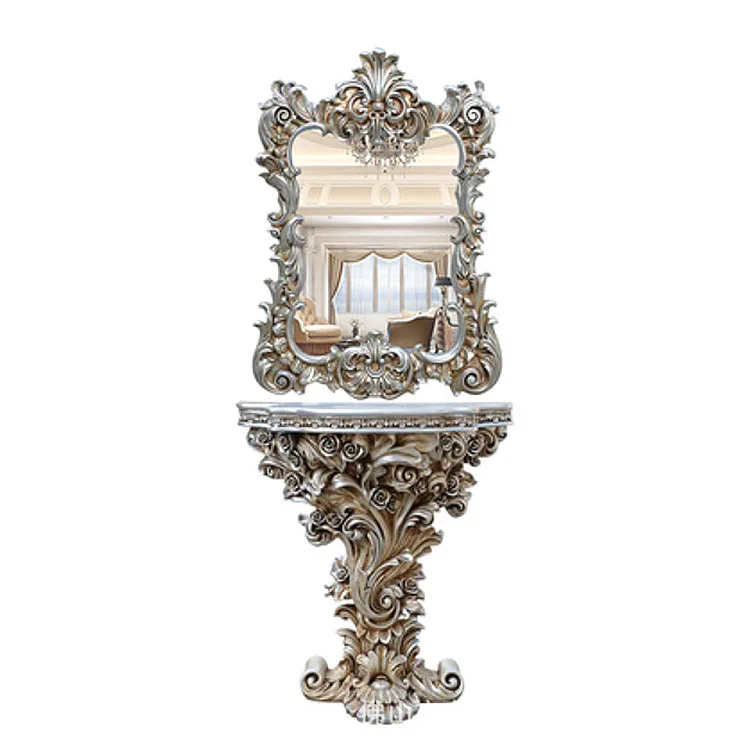 European style porch cabinet half round table porch platform wall carved gold foil to make old porch cabinet