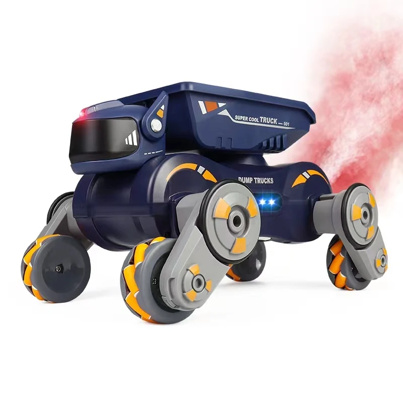 simulated nitrogen acceleration NOS spitfire effect multidirection walking music lights spray 2.4G  stunt mechanical dog