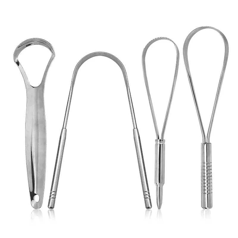 High quality tongue cleaner custom logo hot selling tongue scraper stainless steel wholesale private label tongue scraper