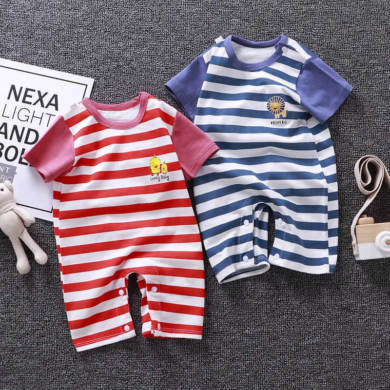 Custom Summer Baby Romper Newborn Pure Cotton Baby Romper With Buttons