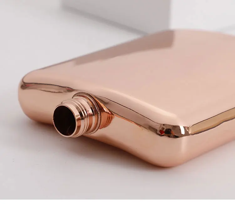 Custom Laser LOGO Camera Shape 7oz Stainless Steel 304 Whiskey Flagon Wine Pot Rose Gold Color Wine Bottle Women Hip Flask