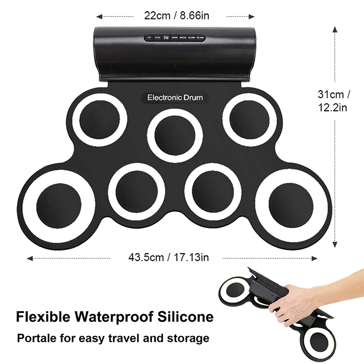 Flexible Digital Kids Mini Electronic Drumstick Professional Drum Practice Pad Set