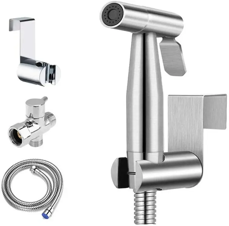 Redge - Handheld Bidet Sprayer for Toilet-Adjustable Water Pressure Control with Bidet Hose for Feminine Wash, Stainless Steel