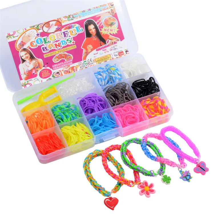 Creative Kids Gift Hot DIY Rubber Bands Bracelet Kit Colorful Diy Jewelry Making Elastic Rubber Bands Kit
